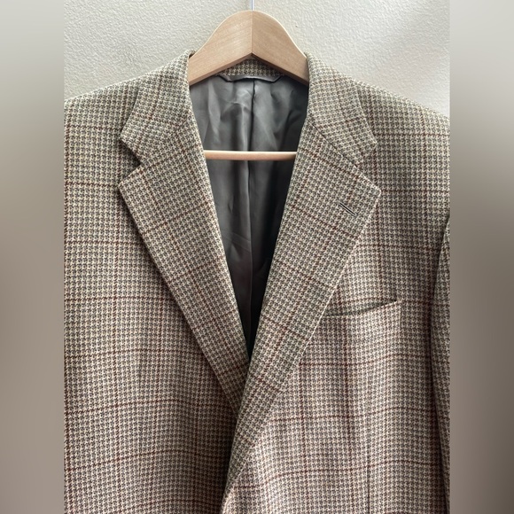 Barneys New York Hickey Freeman Wool Cashmere Suit Jacket Brown Men Size 42 - Picture 2 of 11
